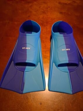Kids Blue Two-Tone Swim Fins Sz Med